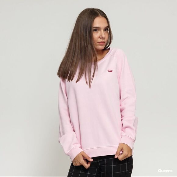 Levi's Sweatshirt Relaxed Fit Pink Red Women's Size Medium M Brushed Fleece New - Picture 2 of 15